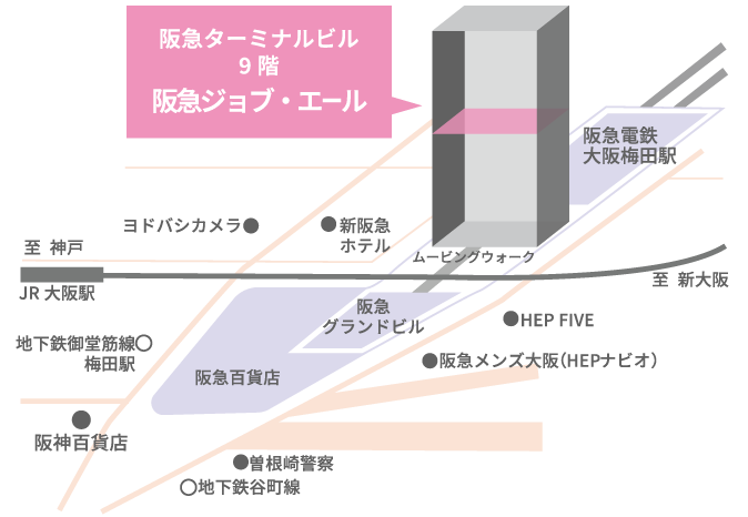 阪急ターミナルビル9階 阪急ジョブ・エール